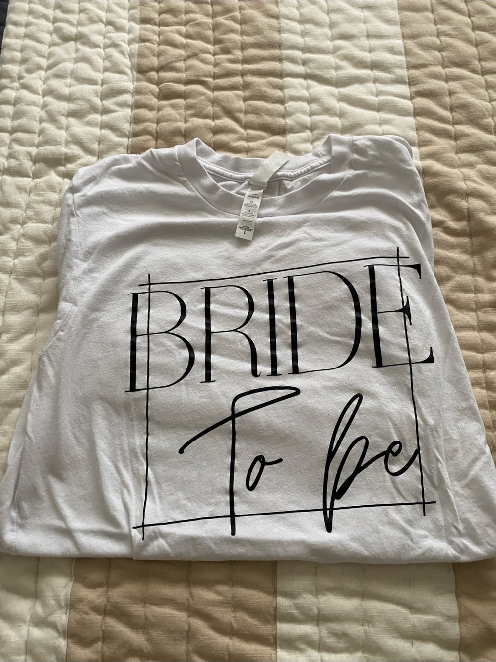 Bella Canvas White 'Bride to Be' Short Sleeve Graphic Tee